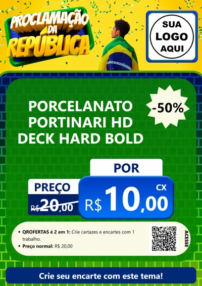 Modelo de Cartaz para Cartaz A4 Vertical com o tema Proclamação da República para Pisos e revestimentos