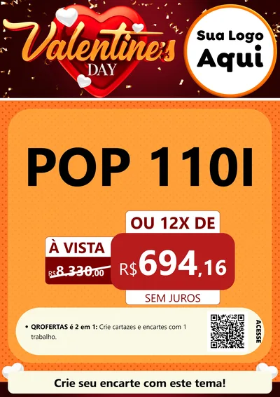 Modelo de Cartaz para Cartaz A4 Vertical com o tema Valentine's Day para Concessionaria de Motos