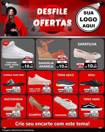 Modelo de Rede Social para Feed Instagram com o tema Desfile de Ofertas para Calçados