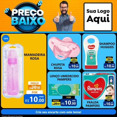 Modelo de Rede Social para Feed Facebook com o tema Preço Baixo para Bebês
