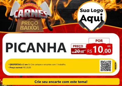 Modelo de Cartaz para Cartaz A4 Horizontal com o tema Sábado das Carnes para Açougue