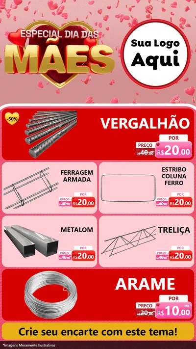 Modelo de TV para TV Vertical com o tema Especial Dia Das Mães para Ferragens