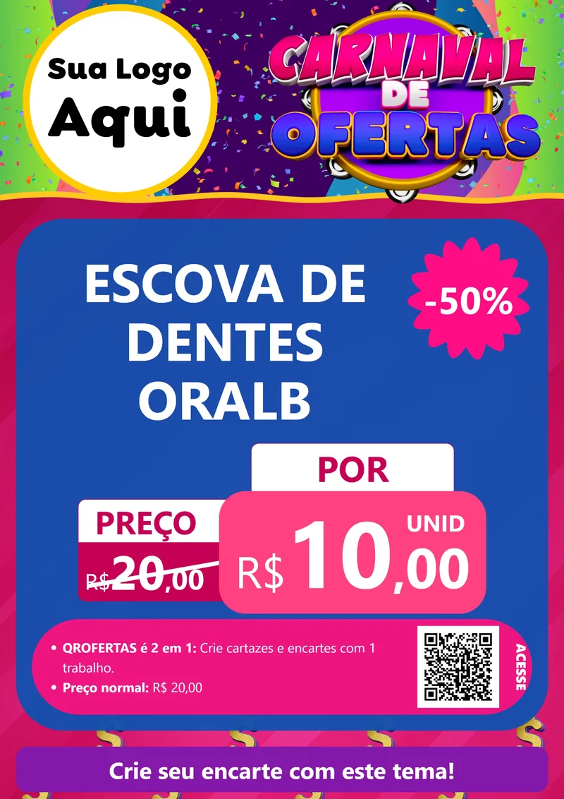 Modelo de Cartaz para Cartaz A4 Vertical com o tema Carnaval de Ofertas para Higiene Pessoal