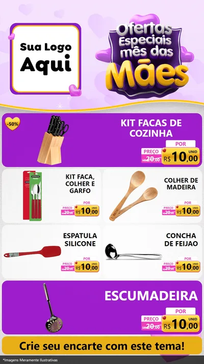 Modelo de TV para TV Vertical com o tema Ofertas Especiais - Mês das Mães para Utilidades Domésticas