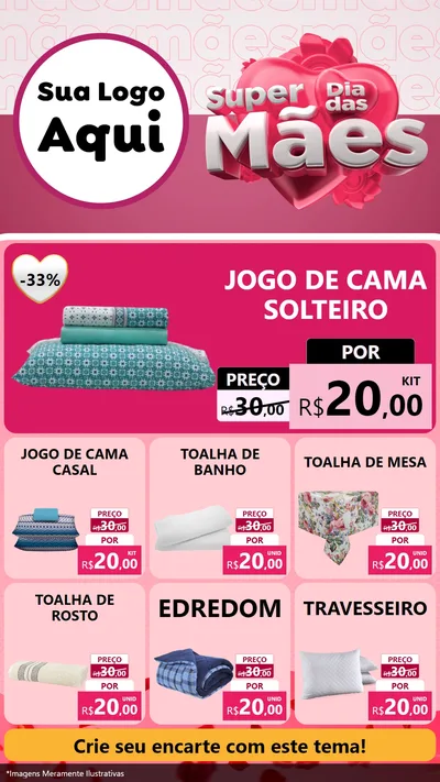 Modelo de Rede Social para Stories com o tema Super Dia Das Mães para Cama, Mesa e Banho