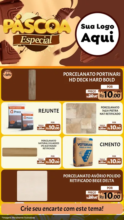 Modelo de TV para TV Vertical com o tema Páscoa Especial para Pisos e revestimentos