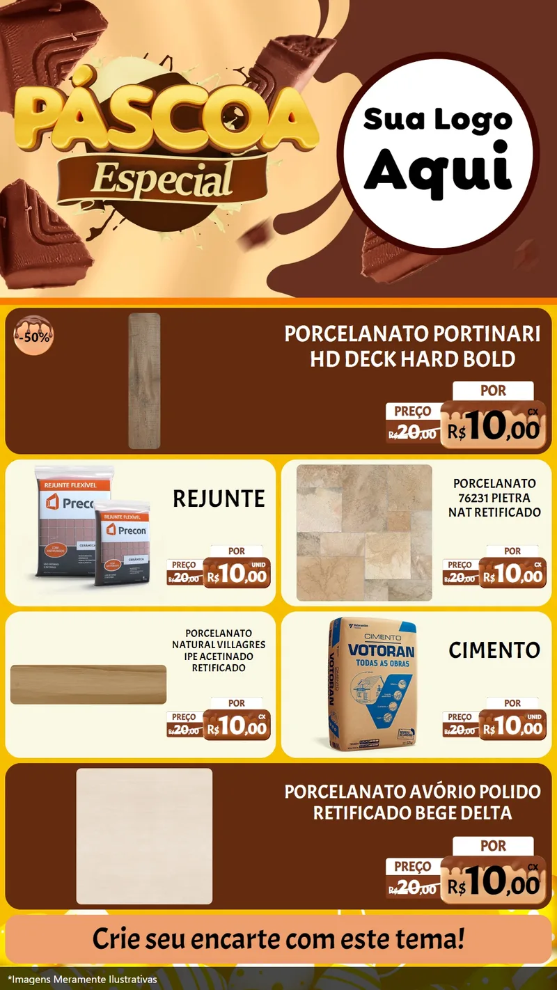 Modelo de TV para TV Vertical com o tema Páscoa Especial para Pisos e revestimentos