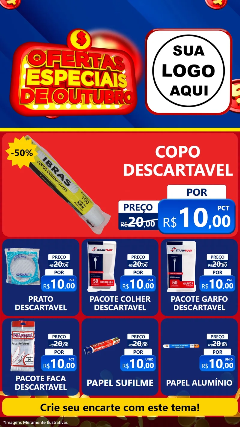 Modelo de Rede Social para Stories com o tema Ofertas Especiais de Outubro para Embalagens