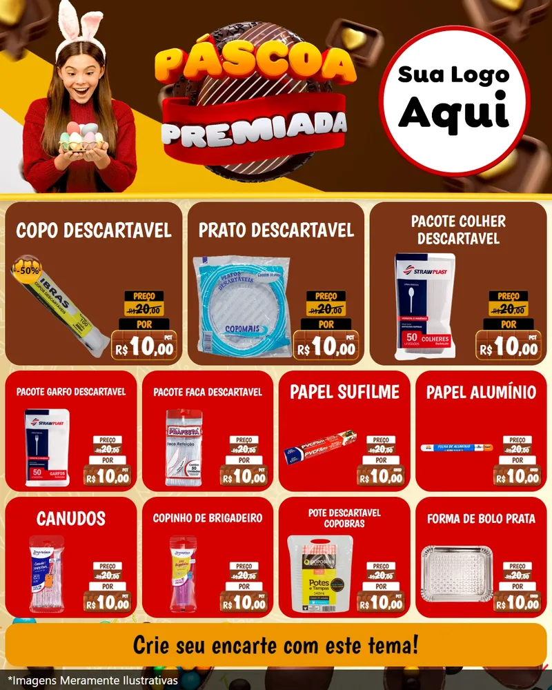 Modelo de Rede Social para Feed Instagram com o tema Páscoa Premiada para Embalagens