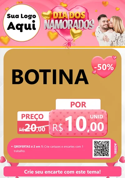 Modelo de Cartaz para Cartaz A4 Vertical com o tema Dia dos Namorados para Agropecuária