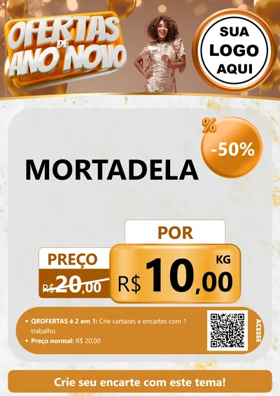 Modelo de Cartaz para Cartaz A4 Vertical com o tema Ofertas de Ano Novo para Frios e Laticínios