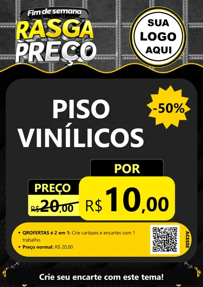 Modelo de Cartaz para Cartaz A4 Vertical com o tema Fim de Semana Rasga Preço para Material para Construção
