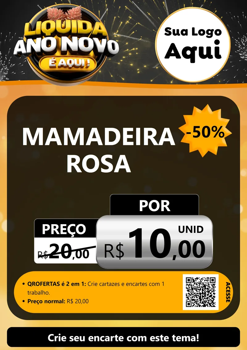 Modelo de Cartaz para Cartaz A4 Vertical com o tema Liquida Ano Novo É Aqui! para Bebês