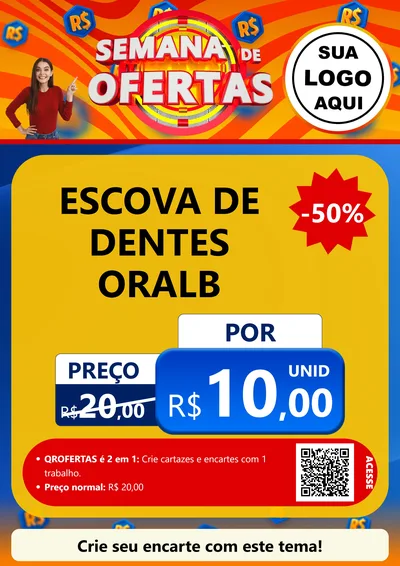 Modelo de Cartaz para Cartaz A4 Vertical com o tema Semana de Ofertas para Higiene Pessoal