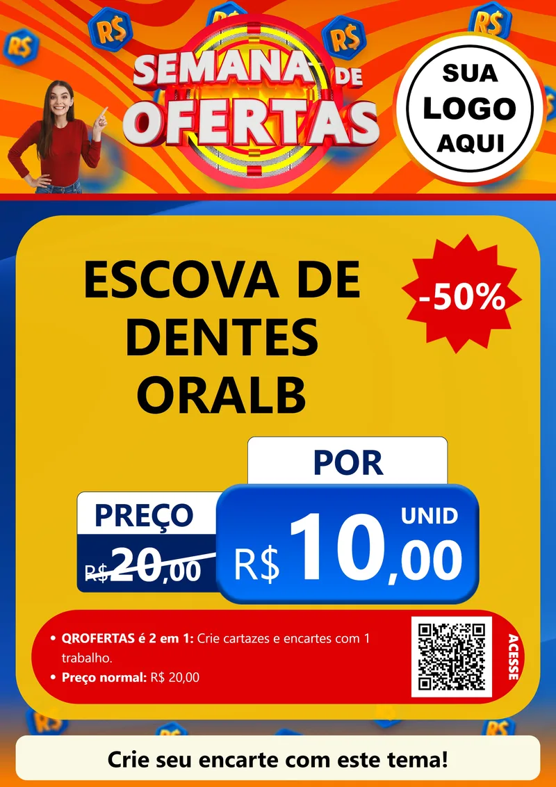 Modelo de Cartaz para Cartaz A4 Vertical com o tema Semana de Ofertas para Higiene Pessoal