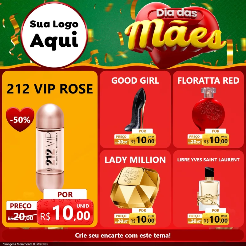 Modelo de Rede Social para Feed Facebook com o tema Dia das Mães para Perfumes