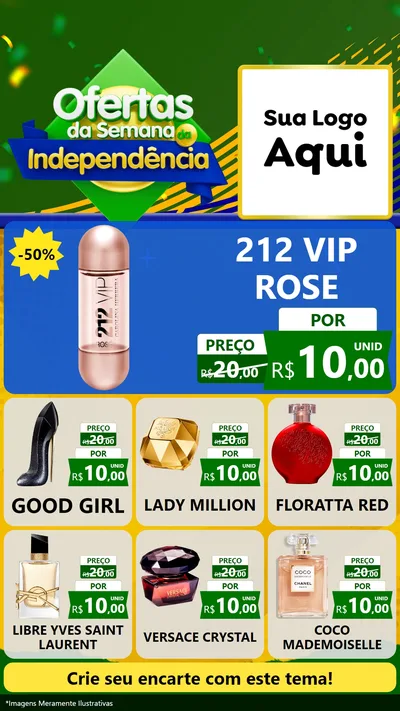Modelo de Rede Social para Stories com o tema Ofertas da Semana da Independência para Perfumes
