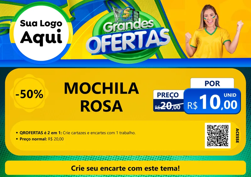 Modelo de Cartaz para Cartaz A4 Horizontal com o tema Grandes Ofertas para Papelaria