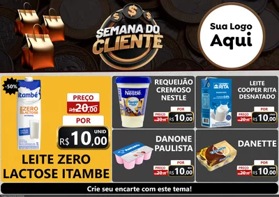 Modelo de Encarte para Encarte A4 Horizontal com o tema Semana do Cliente para Frios e Laticínios
