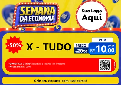 Modelo de Cartaz para Cartaz A4 Horizontal com o tema Semana da Economia para Hamburgueria