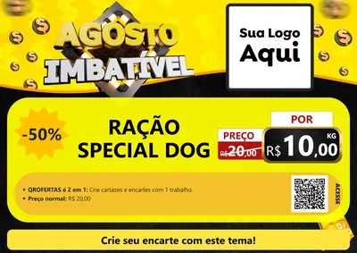 Modelo de Cartaz para Cartaz A4 Horizontal com o tema Agosto Imbatível para Pet Shop