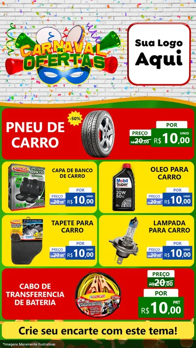 Modelo de TV para TV Vertical com o tema Carnaval de Ofertas para Auto peças