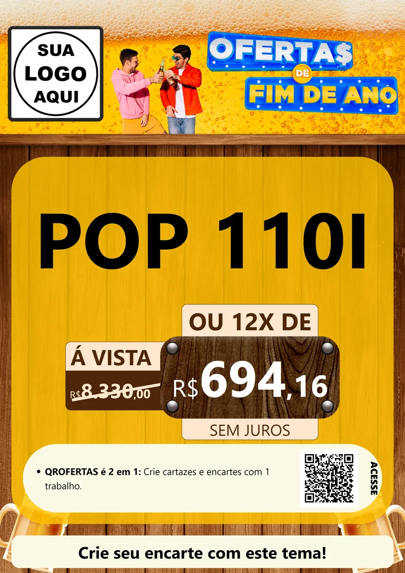 Modelo de Cartaz para Cartaz A4 Vertical com o tema Ofertas de Fim de Ano para Concessionaria de Motos