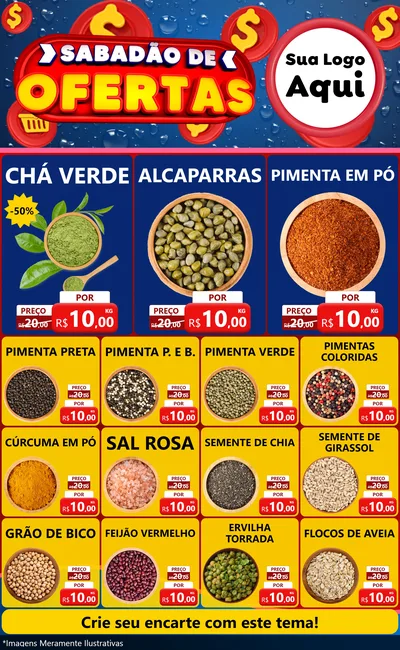 Modelo de Encarte para Encarte Grande com o tema Sabadão de Ofertas para Produtos Naturais