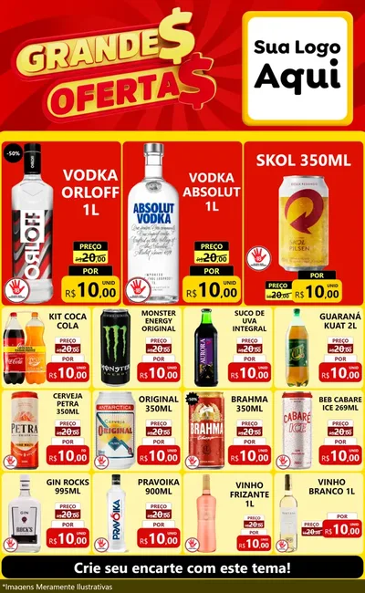 Modelo de Encarte para Encarte Grande com o tema Grandes Ofertas para Distribuidora de bebidas
