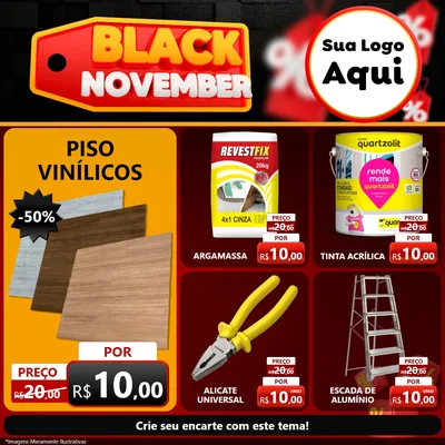 Modelo de Rede Social para Feed Facebook com o tema Black November para Material para Construção