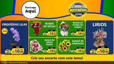 Modelo de TV para TV Horizontal com o tema Semana da Independência Declaramos Preços Baixos para Floricultura e jardim