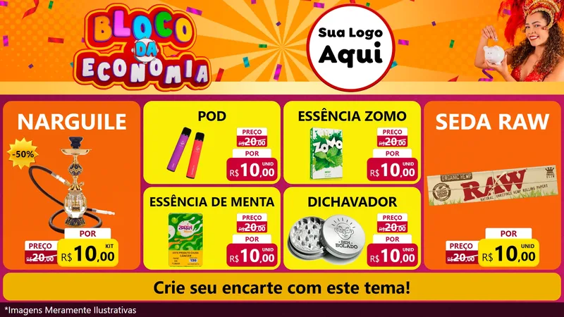 Modelo de TV para TV Horizontal com o tema Bloco da Economia para Tabacaria