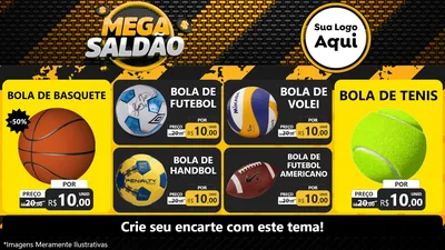 Modelo de TV para TV Horizontal com o tema Mega Saldão para Artigos Esportivos
