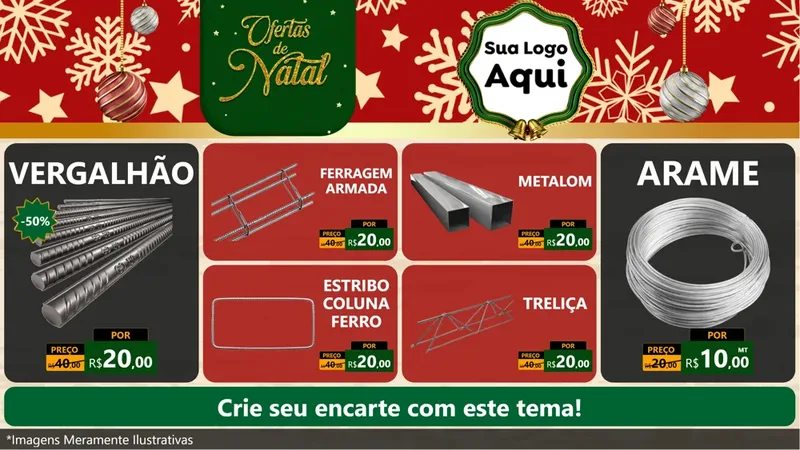 Modelo de TV para TV Horizontal com o tema Natal de Ofertas para Ferragens