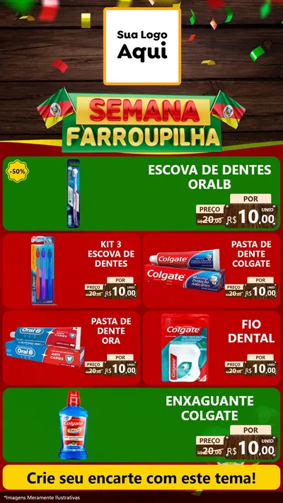 Modelo de TV para TV Vertical com o tema Semana Farroupilha para Higiene Pessoal