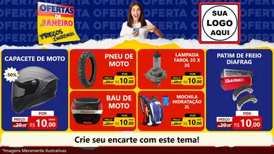 Modelo de TV para TV Horizontal com o tema Ofertas de Janeiro - Preços Incríveis para Moto peças