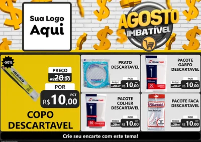 Modelo de Encarte para Encarte A4 Horizontal com o tema Agosto imbatível para Embalagens