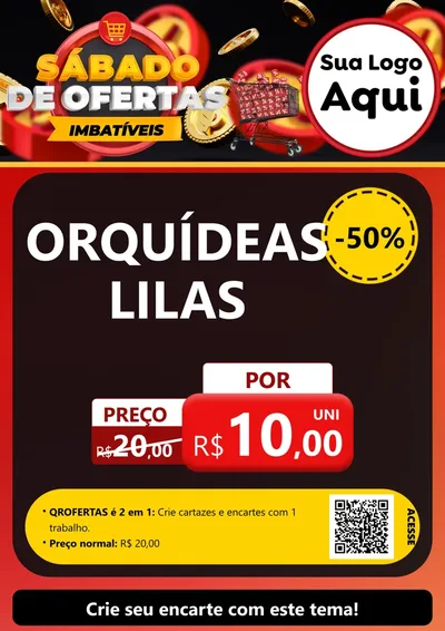 Modelo de Cartaz para Cartaz A4 Vertical com o tema Sábado de Ofertas Imbatíveis para Floricultura e jardim
