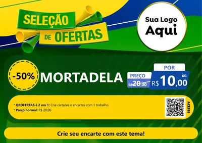 Modelo de Cartaz para Cartaz A4 Horizontal com o tema Seleção de Ofertas - Copa para Frios e Laticínios