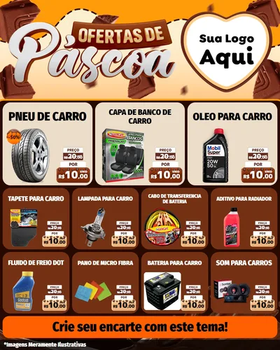 Modelo de Rede Social para Feed Instagram com o tema Ofertas de Páscoa para Auto peças
