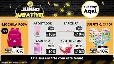 Modelo de TV para TV Horizontal com o tema Junho Imbatível para Papelaria