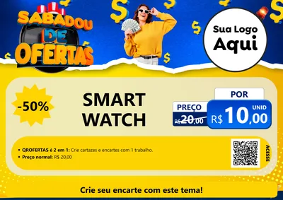 Modelo de Cartaz para Cartaz A4 Horizontal com o tema Sabadou de Ofertas para Informática