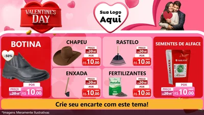 Modelo de TV para TV Horizontal com o tema Valentine's Day para Agropecuária