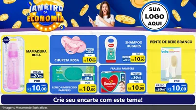 Modelo de TV para TV Horizontal com o tema Janeiro da Economia para Bebês