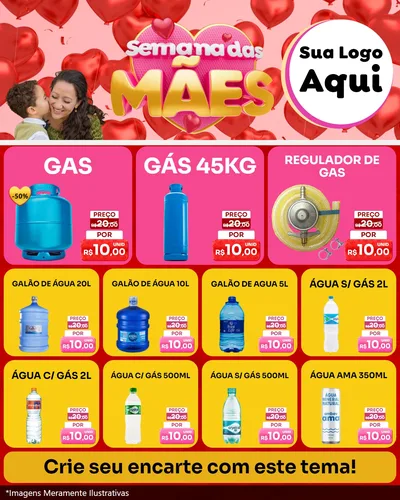 Modelo de Rede Social para Feed Instagram com o tema Semana Das Mães para Água e gás