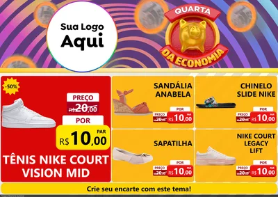 Modelo de Encarte para Encarte A4 Horizontal com o tema Quarta da Economia para Calçados