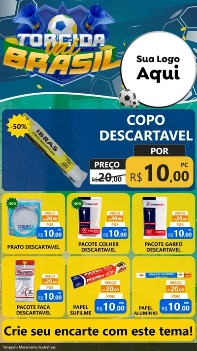 Modelo de Rede Social para Stories com o tema Torcida Vai Brasil - Copa para Embalagens