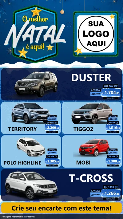 Modelo de TV para TV Vertical com o tema O Melhor Natal É Aqui! para Concessionaria de Carros
