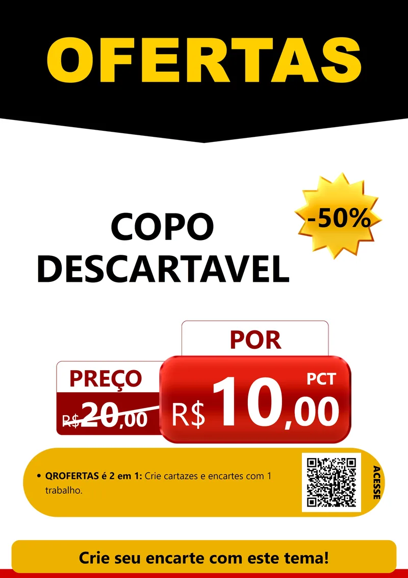Modelo de Cartaz para Cartaz A4 Vertical com o tema Ofertas Preto e Vermelho Cartaz para Embalagens