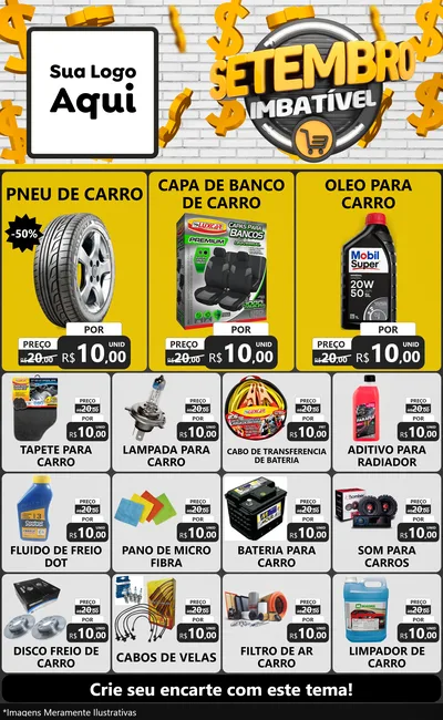 Modelo de Encarte para Encarte Grande com o tema Setembro Imbatível para Auto peças